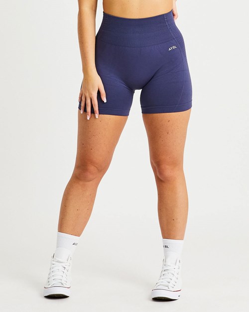 AYBL Balance V2 Seamless Shorts Navy Blau | 836-YVIKWM