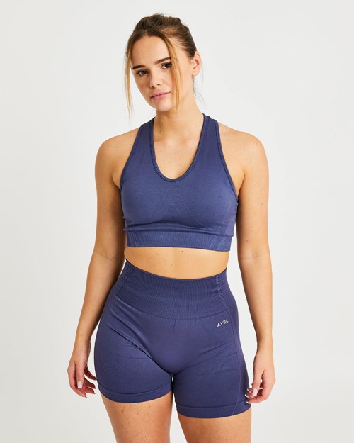 AYBL Balance V2 Seamless Sports Bra Navy Blau | 720-EJZRFX