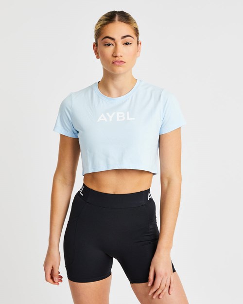 AYBL Crop T Shirt Blau | 981-ZTHWGF