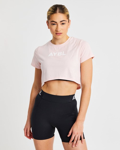 AYBL Crop T Shirt Rosa | 739-GYQIVU