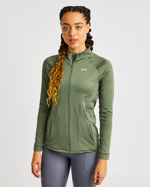 AYBL Effortless Zip Jacket Olivgrün Grün | 213-YSZOVP