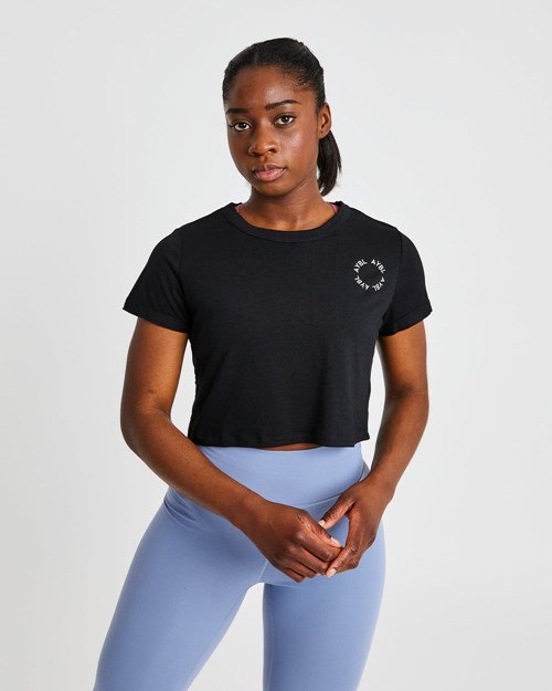 AYBL Element Crop Top Schwarz | 138-FCJLAQ