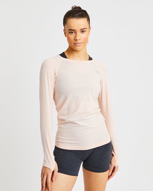 AYBL Embrace Seamless Long Sleeve T Shirt Soft Peach | 751-CAUSIO