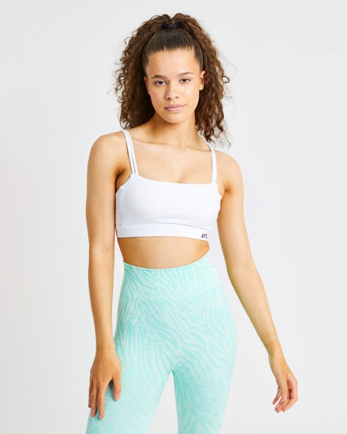 AYBL Essential Bandeau Sports Bra Weiß | 942-OWSFHB