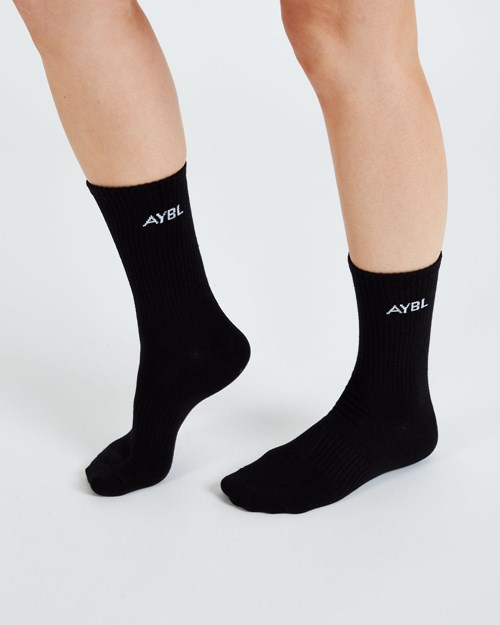 AYBL Everyday Crew Socks (3 Pack) Schwarz | 320-AFTQKD