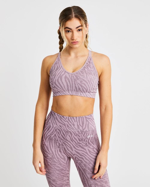 AYBL Evolve Animal Seamless Sports Bra Mauve Lilac | 067-ZUGYVW