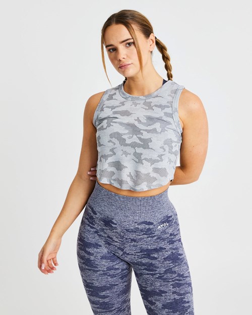 AYBL Evolve Camo Crop Vest Grau | 480-UHXESG