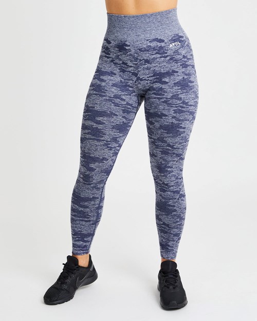 AYBL Evolve Camo Seamless Leggings Navy | 451-KPSNTC