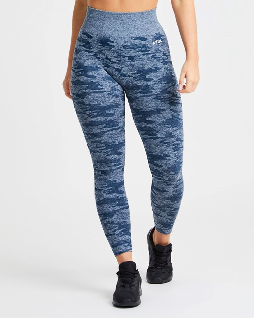 AYBL Evolve Camo Seamless Leggings Teal | 168-BUXWCJ