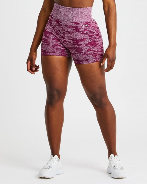 AYBL Evolve Camo Seamless Shorts Bordeaux | 053-WZCYIL