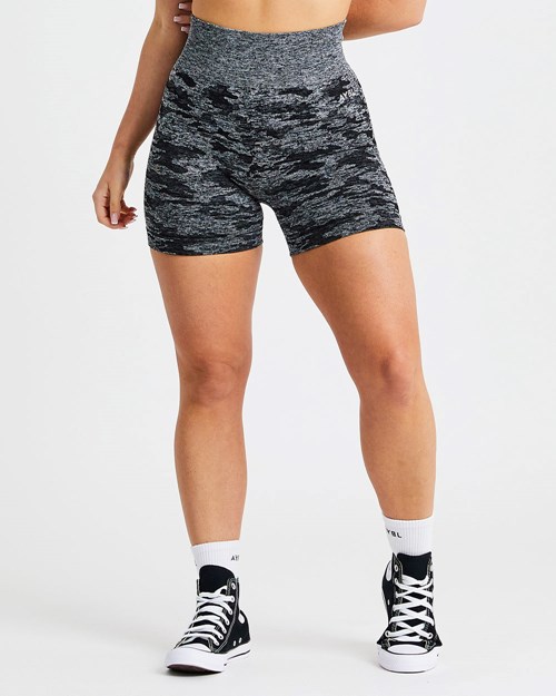 AYBL Evolve Camo Seamless Shorts Schwarz | 521-YBNOXL