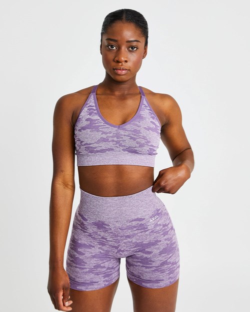 AYBL Evolve Camo Seamless Sports Bra Plum | 754-HXBISM