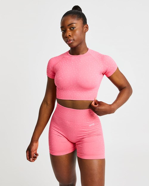 AYBL Evolve Speckle Seamless Crop Top Koralle Rosa | 273-WPKZBE