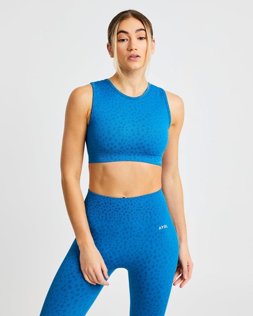 AYBL Evolve Speckle Seamless Crop Vest Blau | 371-SHJGBM