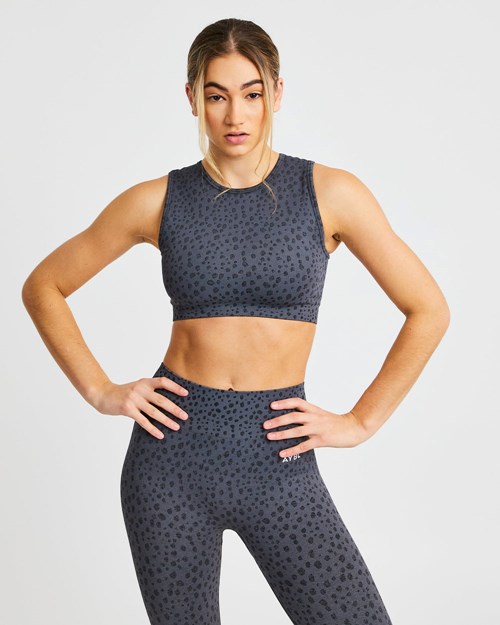 AYBL Evolve Speckle Seamless Crop Vest Charcoal | 347-MNBARU