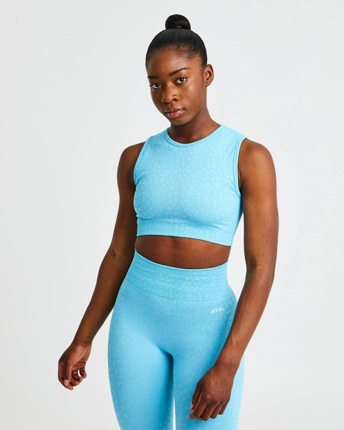 AYBL Evolve Speckle Seamless Crop Vest Hellblau | 293-TGAKLS