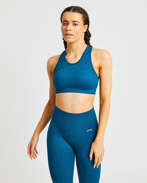 AYBL Evolve Speckle Seamless Sports Bra Teal | 031-JWCYNP