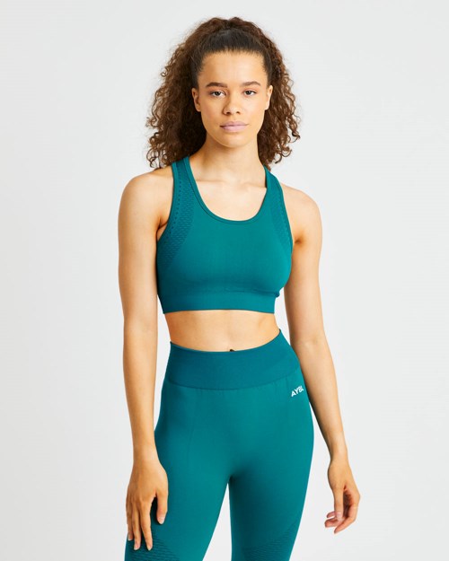 AYBL Ignite Seamless Sports Bra Hyper Teal | 207-WNAOPM