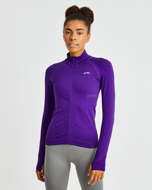 AYBL Ignite Seamless Zip Jacket Lila | 326-TKEFWY