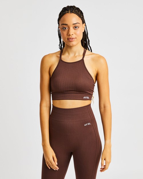 AYBL Luxe Seamless Crop Tank Top Braun | 814-ISZMJQ