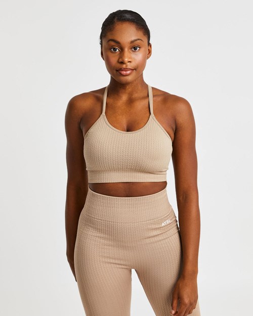 AYBL Luxe Seamless Sports Bra Mocha | 637-ZOMDHY