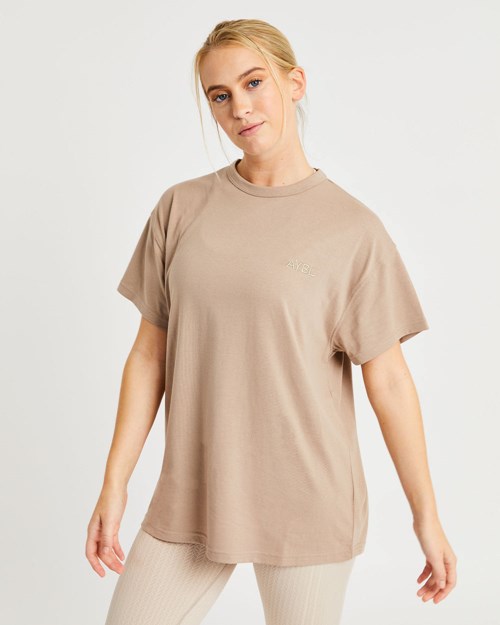 AYBL Luxe T Shirt Mocha | 032-UPOZQV