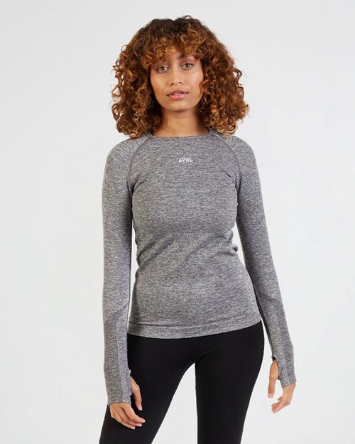 AYBL Motion Seamless Long Sleeve Top Grau | 546-DRFZBQ