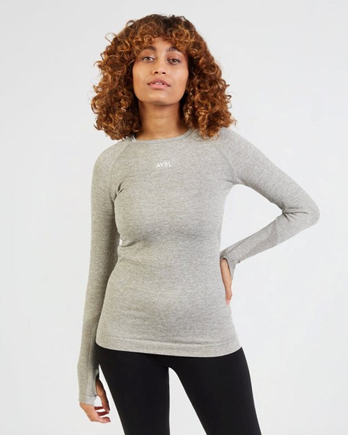 AYBL Motion Seamless Long Sleeve Top Khaki | 234-HCKEDR