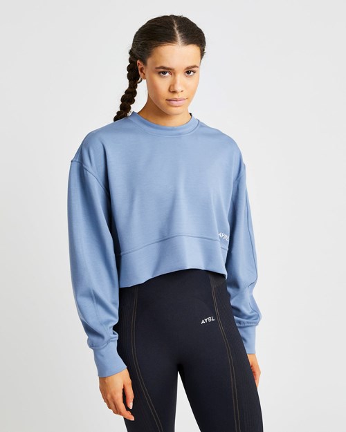 AYBL Oversized Crop Jumper Blau | 621-CJVLUP