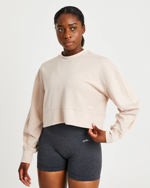 AYBL Oversized Crop Jumper Weiß | 506-LEJWOI