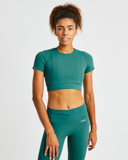 AYBL Pace Crop Top Tiefesgrün | 184-XVKFWJ