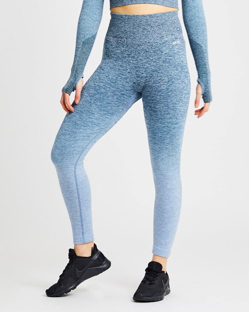 AYBL Pulse Ombré Seamless Leggings Teal | 591-DCMJER