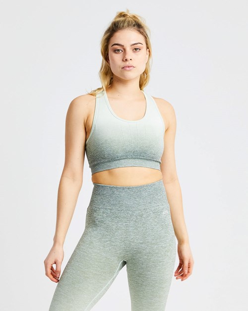 AYBL Pulse Ombré Seamless Sports Bra Khaki | 056-FHSWJK