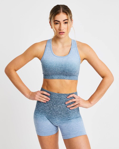 AYBL Pulse Ombré Seamless Sports Bra Teal | 453-VRZWIS