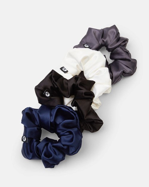 AYBL Scrunchie 4 Pack White/Black/Charcoal/Navy | 581-VXAHTD