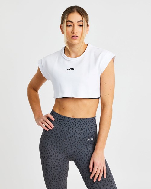 AYBL Sport Crop Top Weiß | 296-RHSKXP