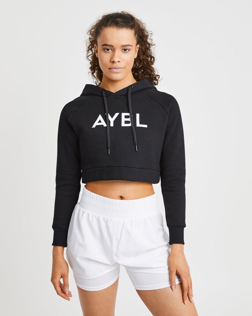 AYBL Staple Crop Hoodie Schwarz | 708-BRQAGD