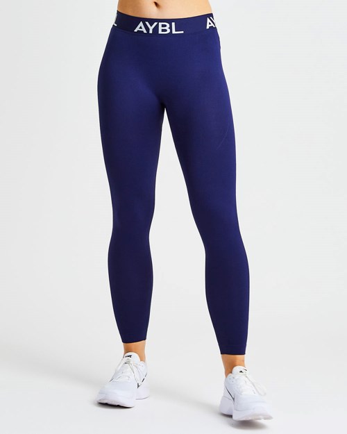 AYBL Staple Seamless Low Rise Leggings Navy | 327-HNUKRI