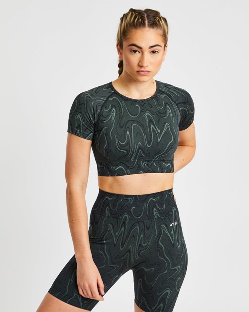 AYBL Velocity Seamless Crop Top Schwarz | 051-IOYUFH