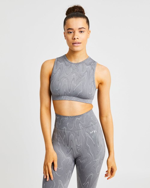 AYBL Velocity Seamless Crop Vest Grau | 703-QIOBKZ