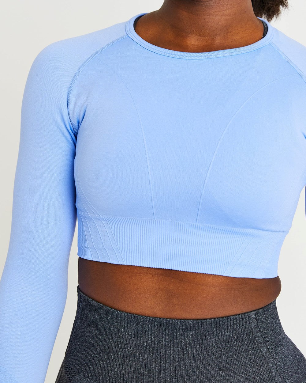 AYBL Balance V2 Seamless Long Sleeve Crop Top Blau | 074-YXGDKC