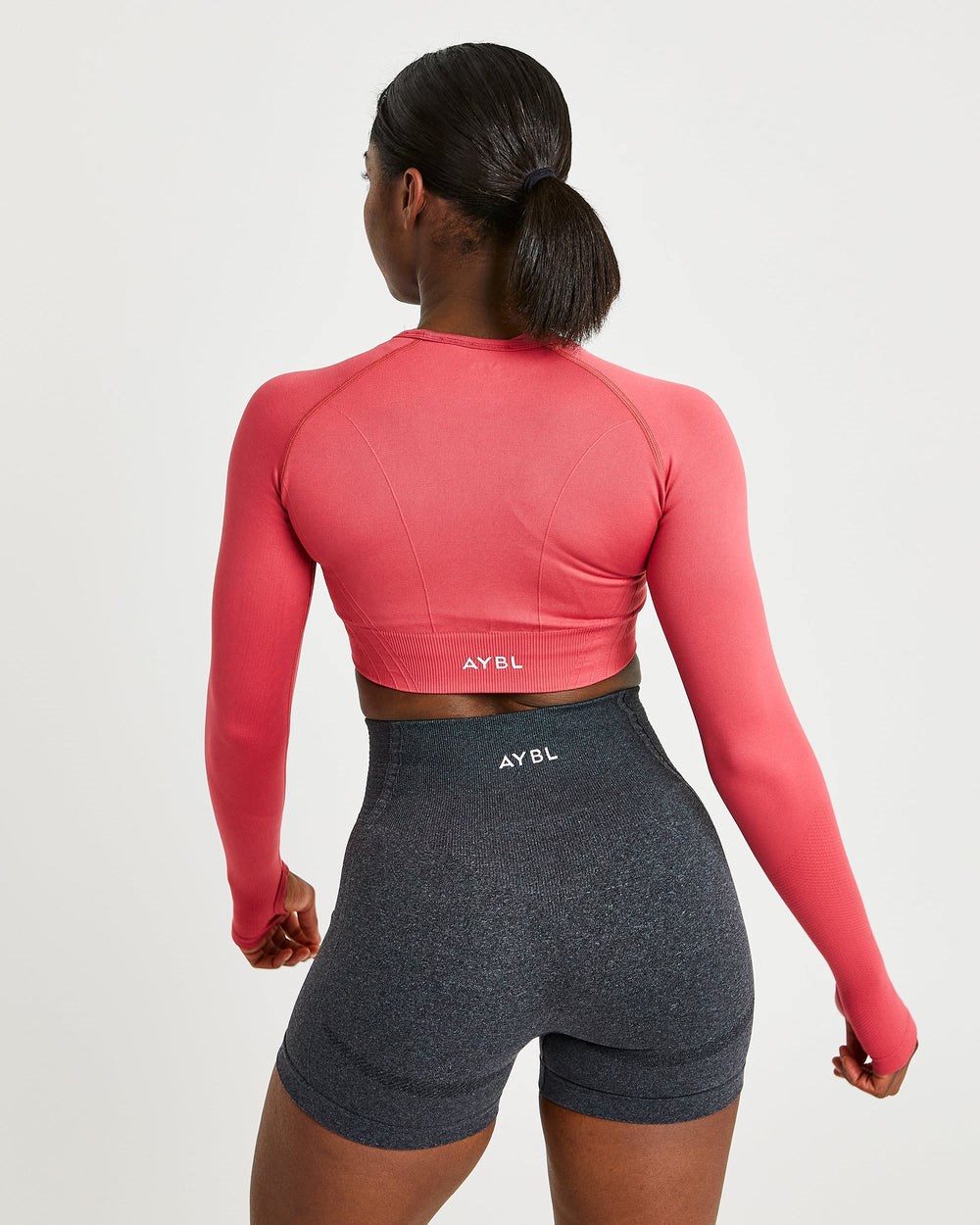 AYBL Balance V2 Seamless Long Sleeve Crop Top Rosa | 175-DVQRXN