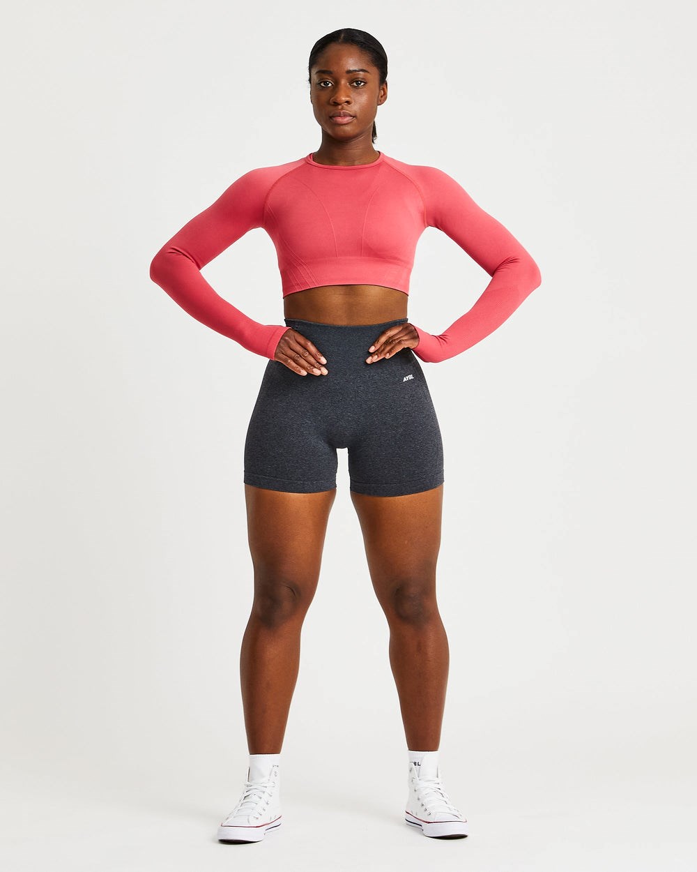 AYBL Balance V2 Seamless Long Sleeve Crop Top Rosa | 175-DVQRXN