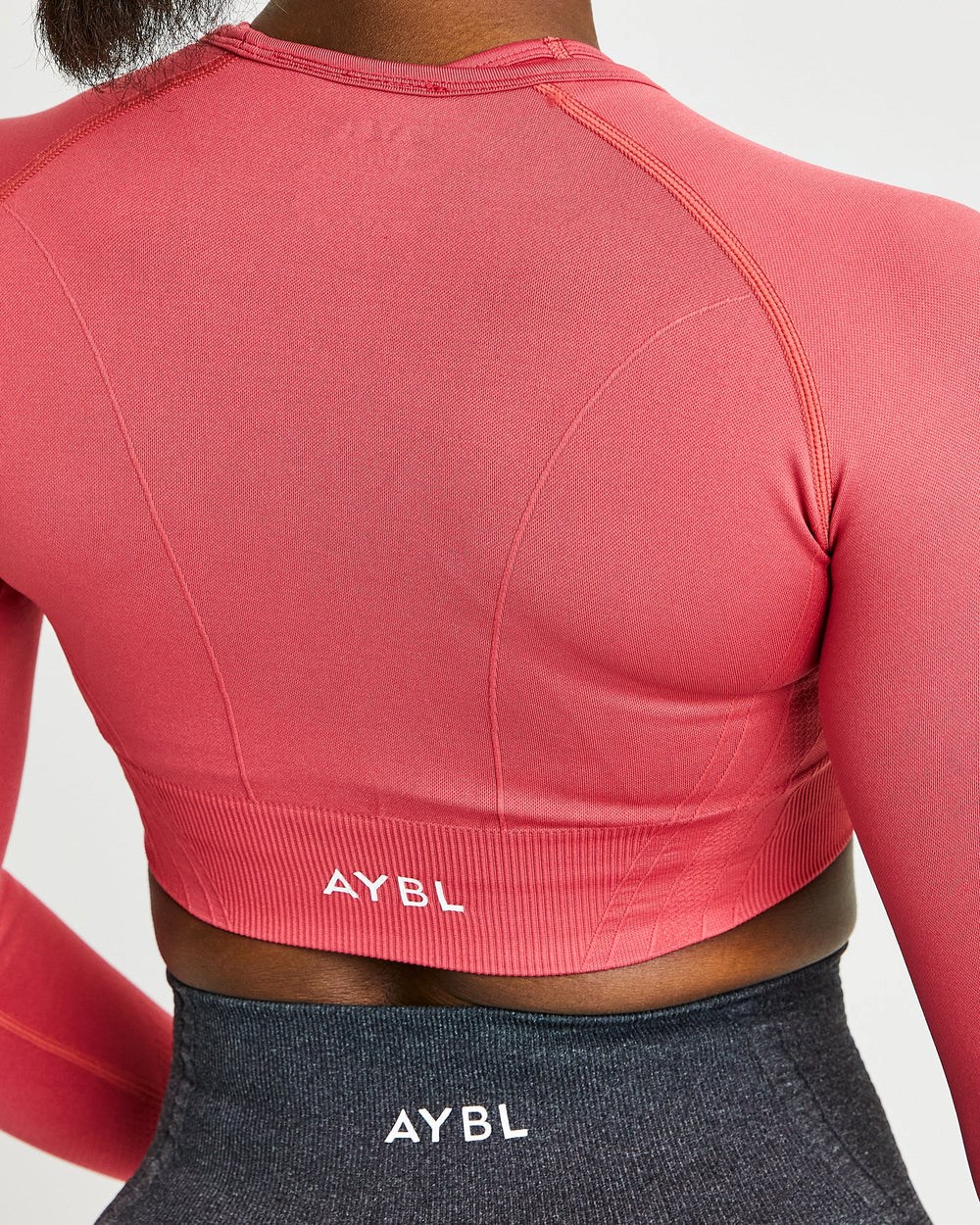 AYBL Balance V2 Seamless Long Sleeve Crop Top Rosa | 175-DVQRXN