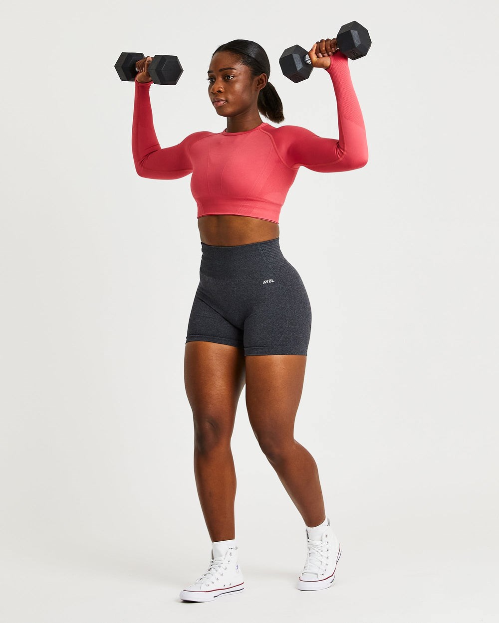 AYBL Balance V2 Seamless Long Sleeve Crop Top Rosa | 175-DVQRXN