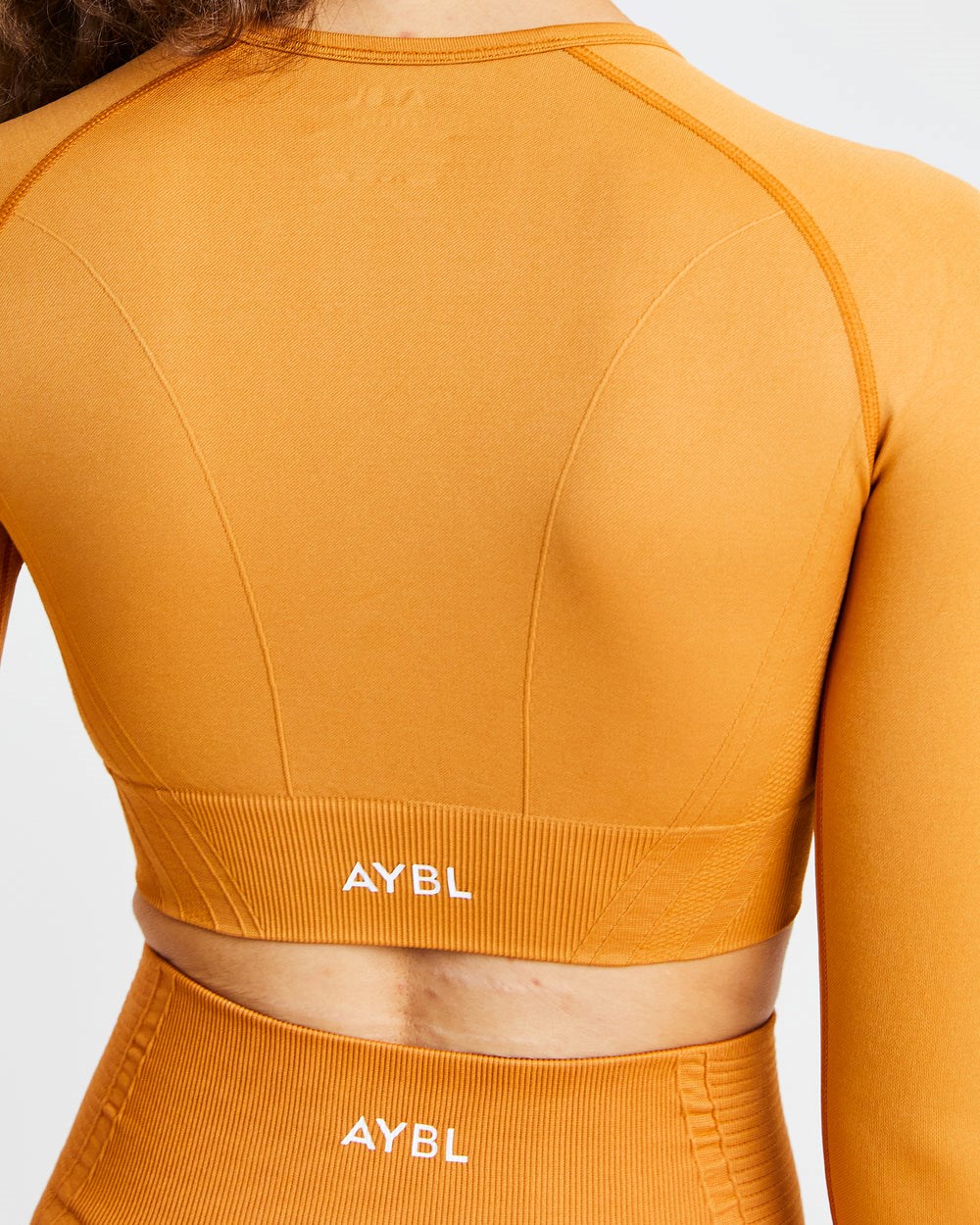 AYBL Balance V2 Seamless Long Sleeve Crop Top Orange | 175-HVXPRD