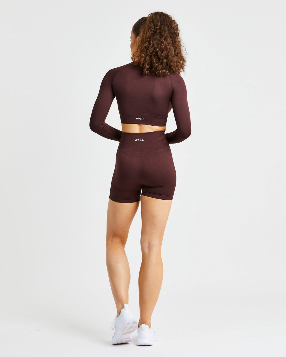 AYBL Balance V2 Seamless Long Sleeve Crop Top Schokolade Braun | 259-COIWUS