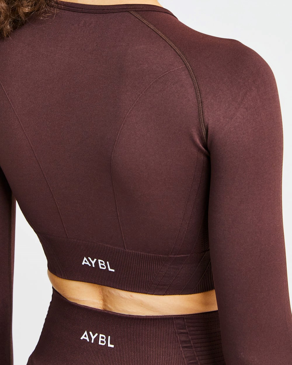 AYBL Balance V2 Seamless Long Sleeve Crop Top Schokolade Braun | 259-COIWUS