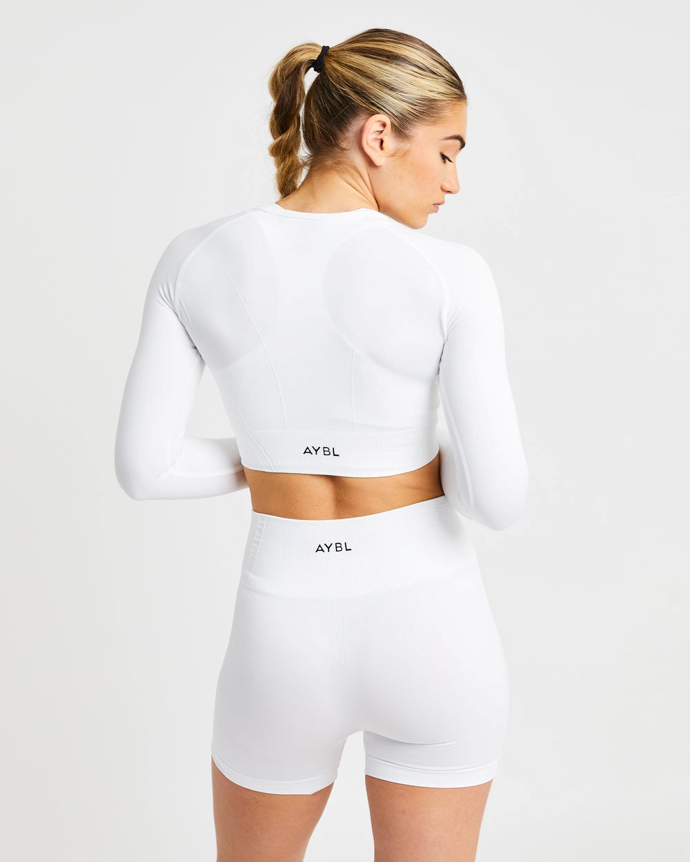 AYBL Balance V2 Seamless Long Sleeve Crop Top Weiß | 285-KXZBEO