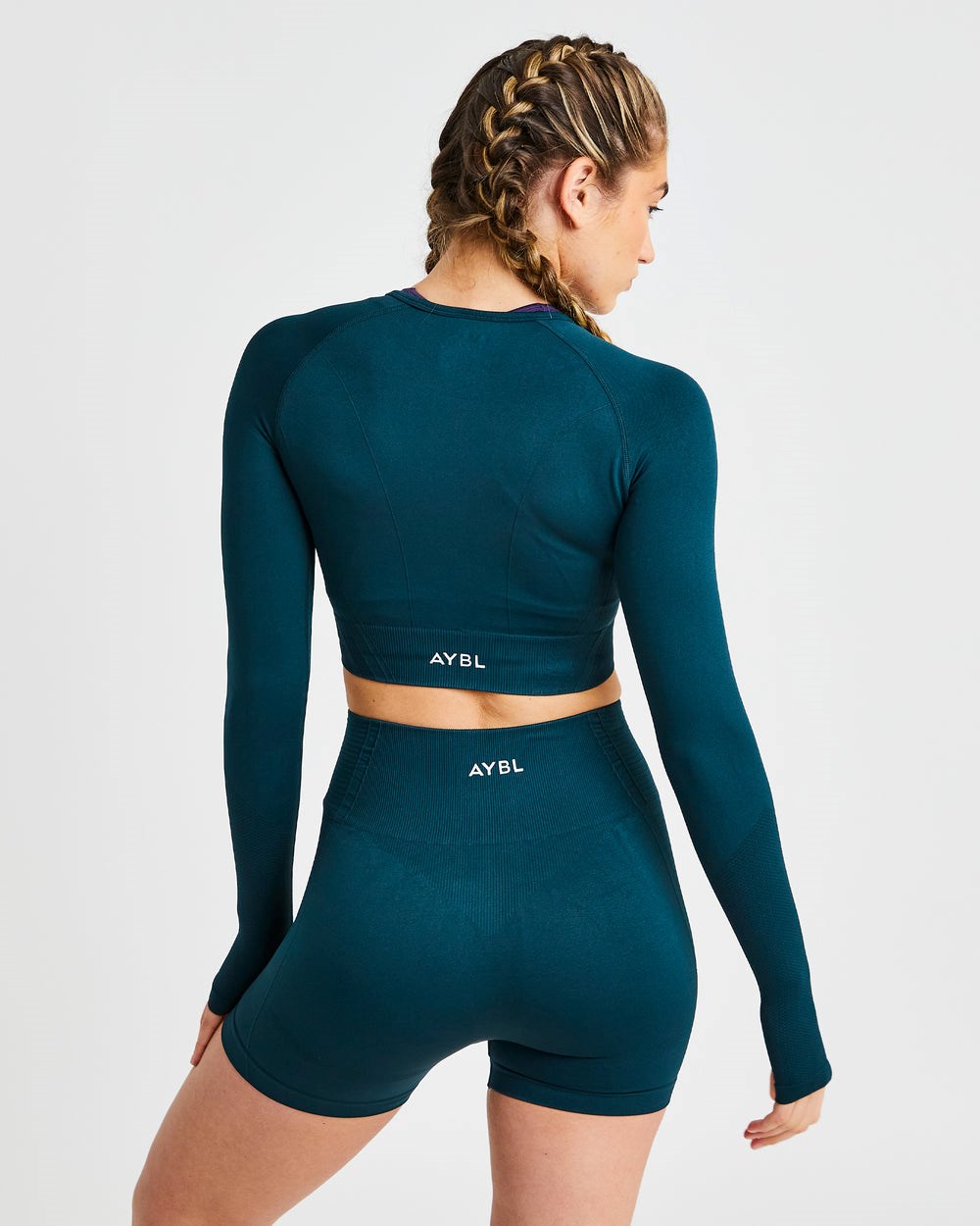 AYBL Balance V2 Seamless Long Sleeve Crop Top Grün | 421-PXAILV